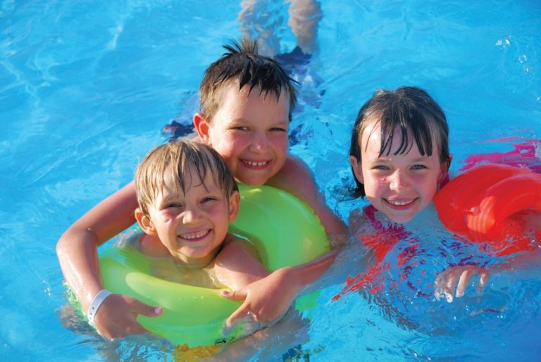 children in pool